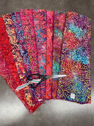 Yds batik fabric bundle - 7/8,