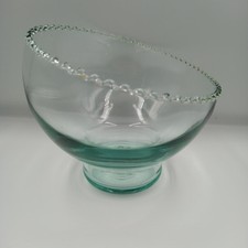 Spanish recycled glass light green bowl vase 14cm
