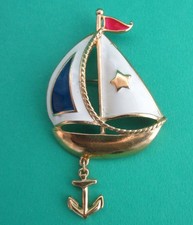 Vintage Sail Boat Brooch with