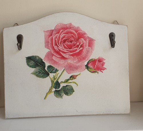 Decoupaged key holder - decoupaged,