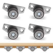 4Pcs TPE Silent Ball Bearing 1" Low Profile Castor Wheels for Cabinet Trolley