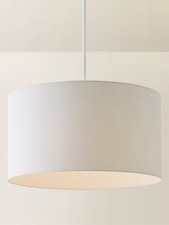 Large Grey Fabric Drum Shade