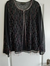 Black Sequined Chiffon Jacket and Camisole, size 18 by Mosaic.