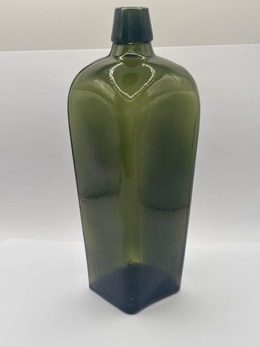 Old green glass gin - , bottle
