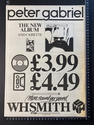 Peter gabriel album wh smith - -,