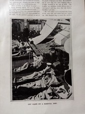 Ot3  Ephemera ww1 picture cot cases on a hospital ship 