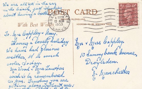 Postcard genealogy mrs - postcard,
