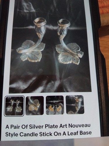 Pair silverplate art - pair, nouveau