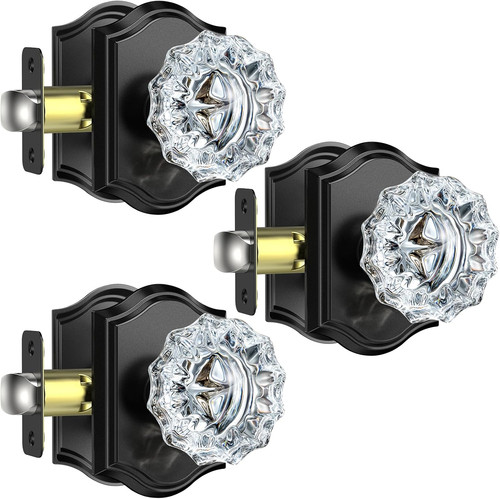 Vintage matte black crystal - black,