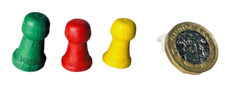 Board Game Playing Counters x3 Bundle Spares Wooden Vintage ncb