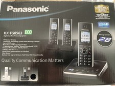 Panasonic KX-TG8563E Digital Cordless Phone System 3 Handsets Answering Machine 