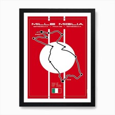 Mille Miglia Art Print Framed