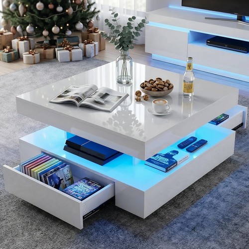 High gloss led coffee table - gloss,
