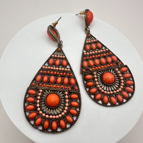 Vintage 90s gold tone orange - vintage,