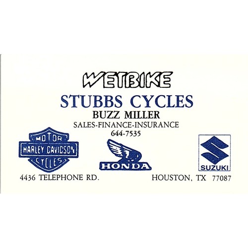 Wetbike stubbs cycles - stubbs,