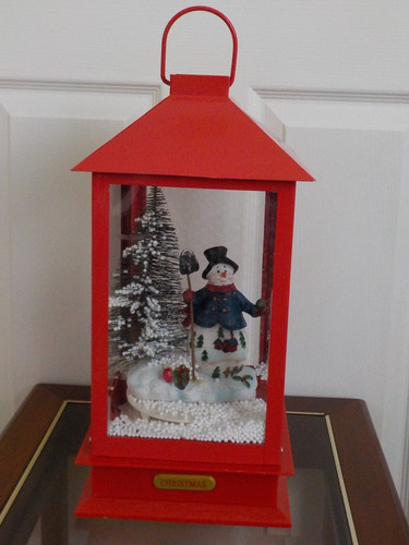 Vintage blowing snow globe - blowing,