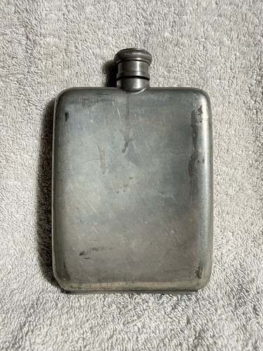 Vintage pewter hip flask - vintage, screw