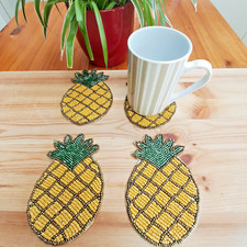 Handmade Beaded Coasters Set