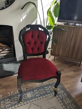 Hand painted Black Cushioned Baroque Chair