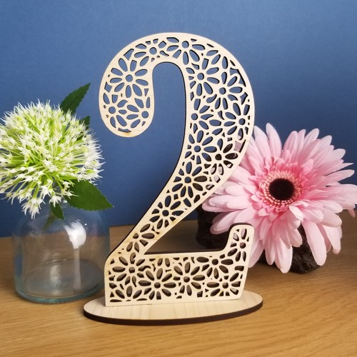 Wood wedding table - wood, numbers