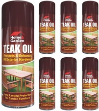 7 x 400ml Teak Oil Exterior Hardwood/Softwood Garden Furniture Spray