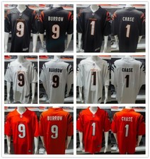 Men's NFL Burrow/Chase #9#1 Cincinnati Bengals American Football Jerseys