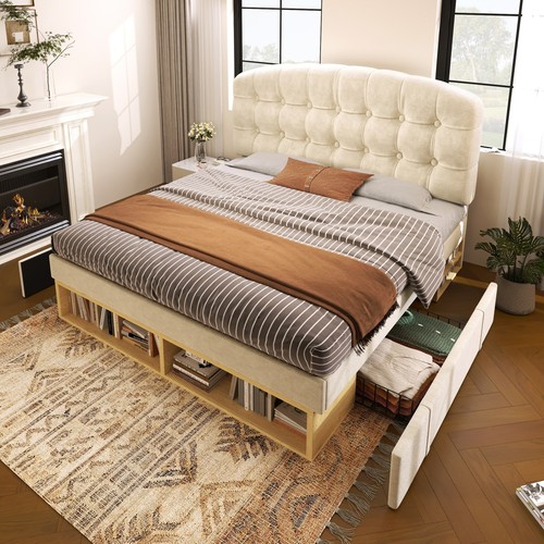Velvet upholstered 4ft6 - velvet,