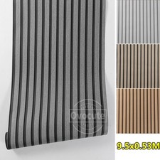 Wooden Slat Panelling Wallpaper 3D Wood Panel Effect Stripes Non-Woven Wallpaper