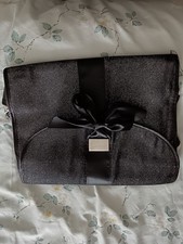 Official GHD Black Silver Sparkle Roll Travel Bag Case & Heat Protection Mat NEW