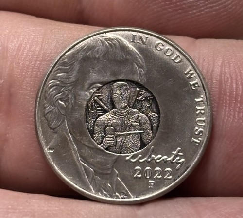 Hobo nickel engraved coin - engraved,