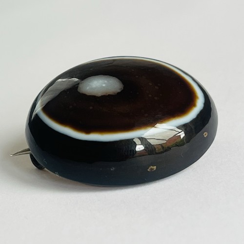 Bullseye scottish agate brooch - scottish,