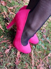 High Heels Stilettos Womens Shoes UK Size 5 Miss KG Red Suede Look Heels