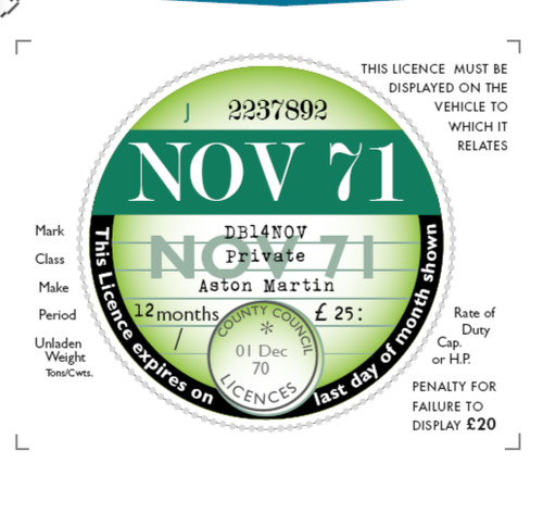November 1971 tax disc - 1971,