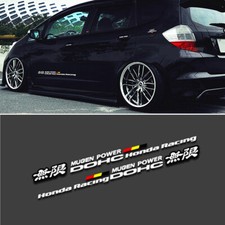 White Mugen Power Racing DOHC Decals Car Body Window Gas Cap Sports Sticker 70CM