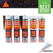 6x Everbuild General Purpose Silicone Sealant 280ml White Clear Black Brown Grey