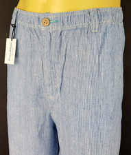 TOMMY BAHAMA Mens 100% LINEN Blue EVENING TROUSERS PANTS - XL - W38 L30 - £119