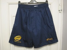 Men's Retro Navy Blue Asics Great Britain Super League Oceania Tour 1996 Shorts.