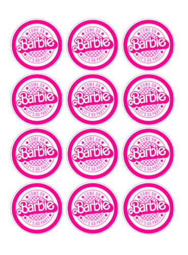 Pre cut edible barbie - barbie, logo