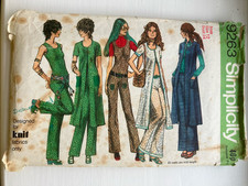 Vintage 1970s Simplicity Pattern 9263 Misses Jumpsuit & Pants Bust 34 CUT*