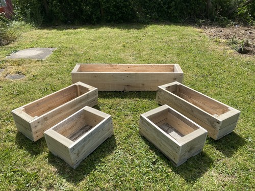 Wooden garden decking planter - wooden,