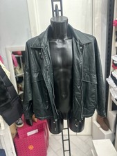 Zara Used Faux Leather Jacket For Men Size XXL Green LLV1631