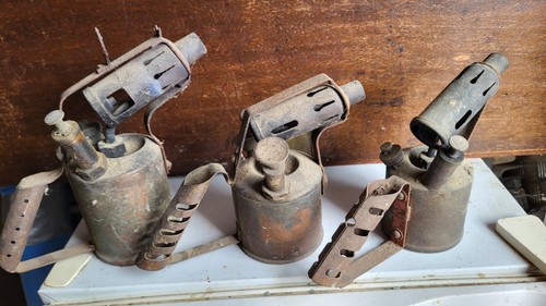 Three vintage blow torches - vintage,
