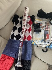 Dc superheroes harley quinn 5-6yrs costume - 5pce including inflatable bat