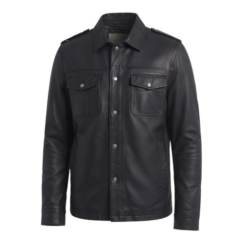 Men black distressed leather - black,