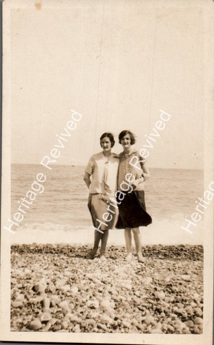Vintage two women beach - vintage,