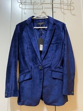 NWT Rag & Bone Womens Margot Velvet Tailored Blazer Jacket Size 0 Blue
