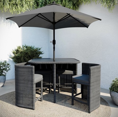 Rattan garden dining set - rattan,
