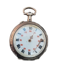 Antique French Hallmarked Solid Silver Ladies Pocket Watch 19th C