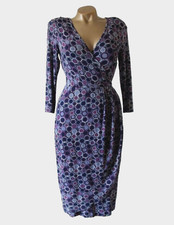 EAST Mock Wrap Purple  Dress