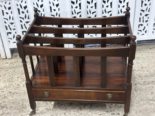 Edwardian mahogany canterbury - mahogany,